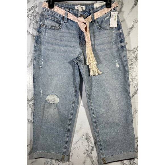 M Jeans by Maurices Womens Mid Rise 21" Straight Crop Jeans Size 4 Original Fit - Picture 1 of 5
